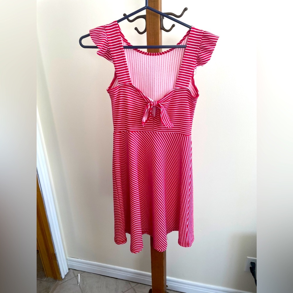 Red striped mini dress size XS
